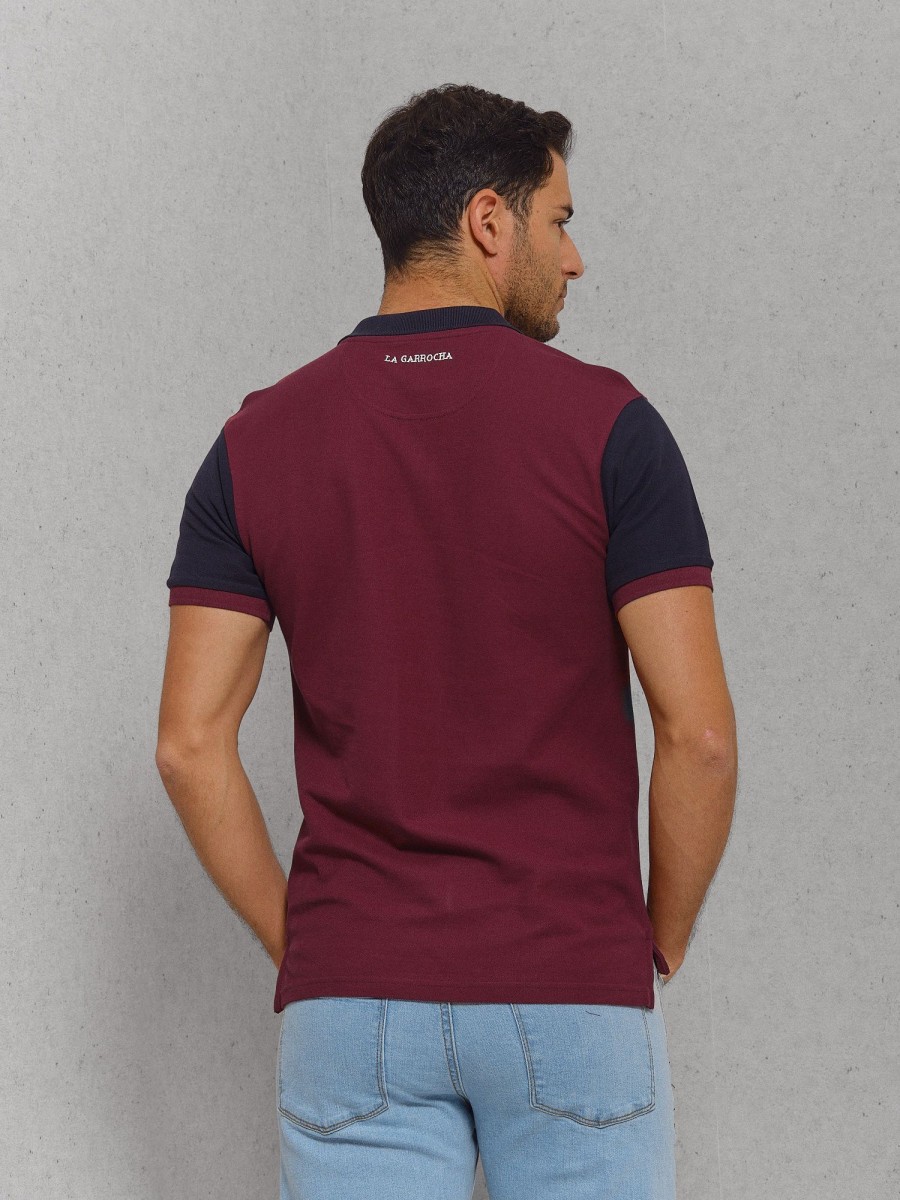 Polos | La Garrocha Polo Bicolor | Burgundy