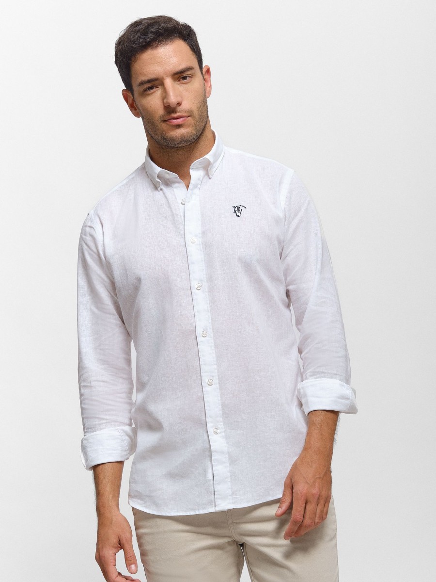 Camisas | La Garrocha Camisa Lino | Blanco