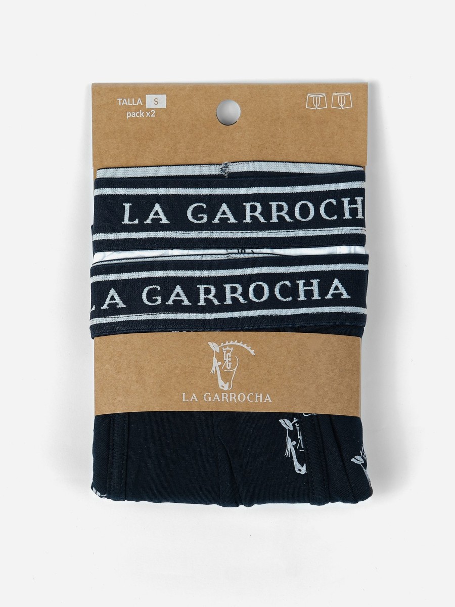 Ropa Interior Y Calcetines | La Garrocha Pack Boxer Brand | Marino + Blanco