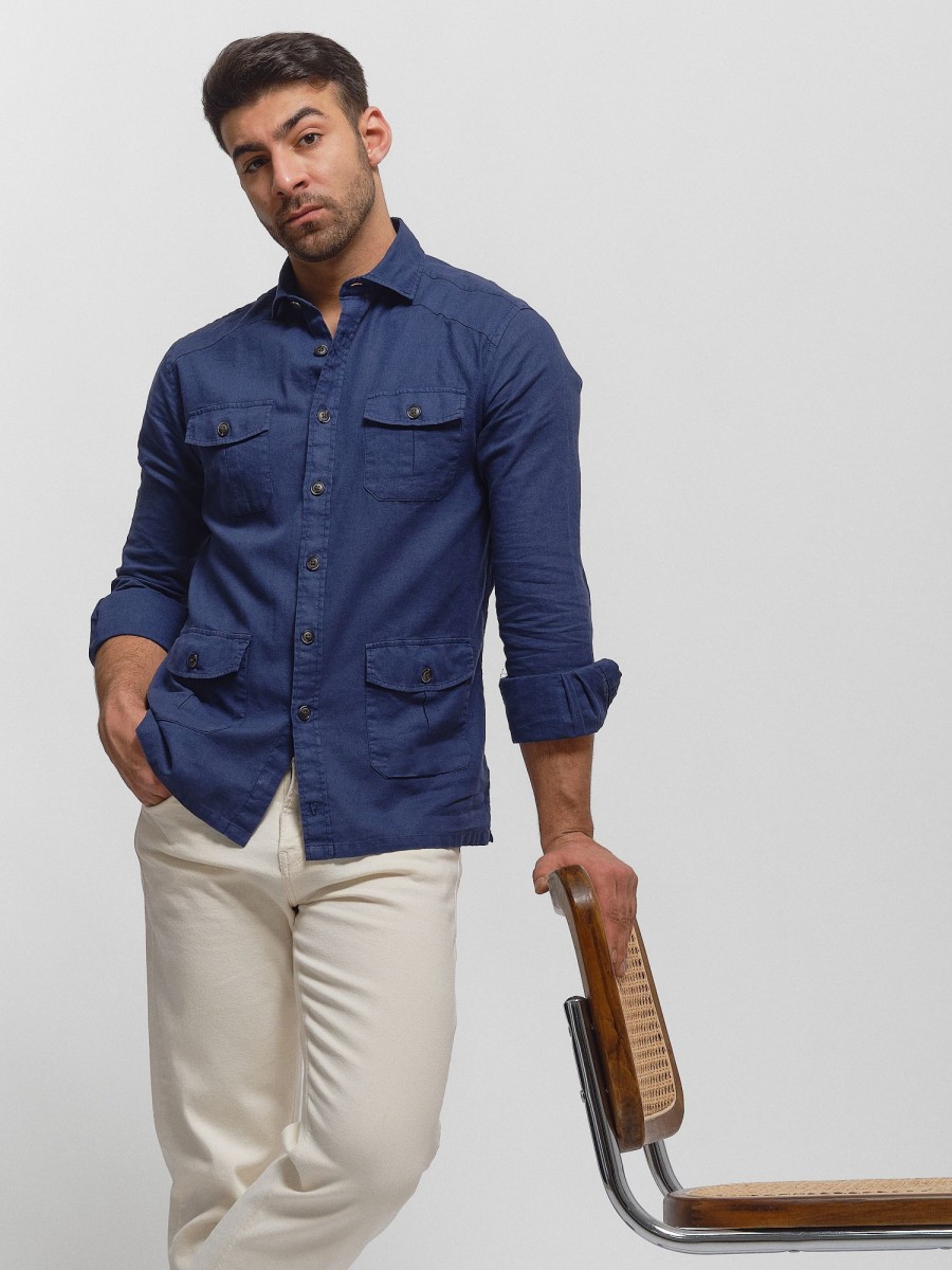 Camisas | La Garrocha Camisa Guayabera | Marino