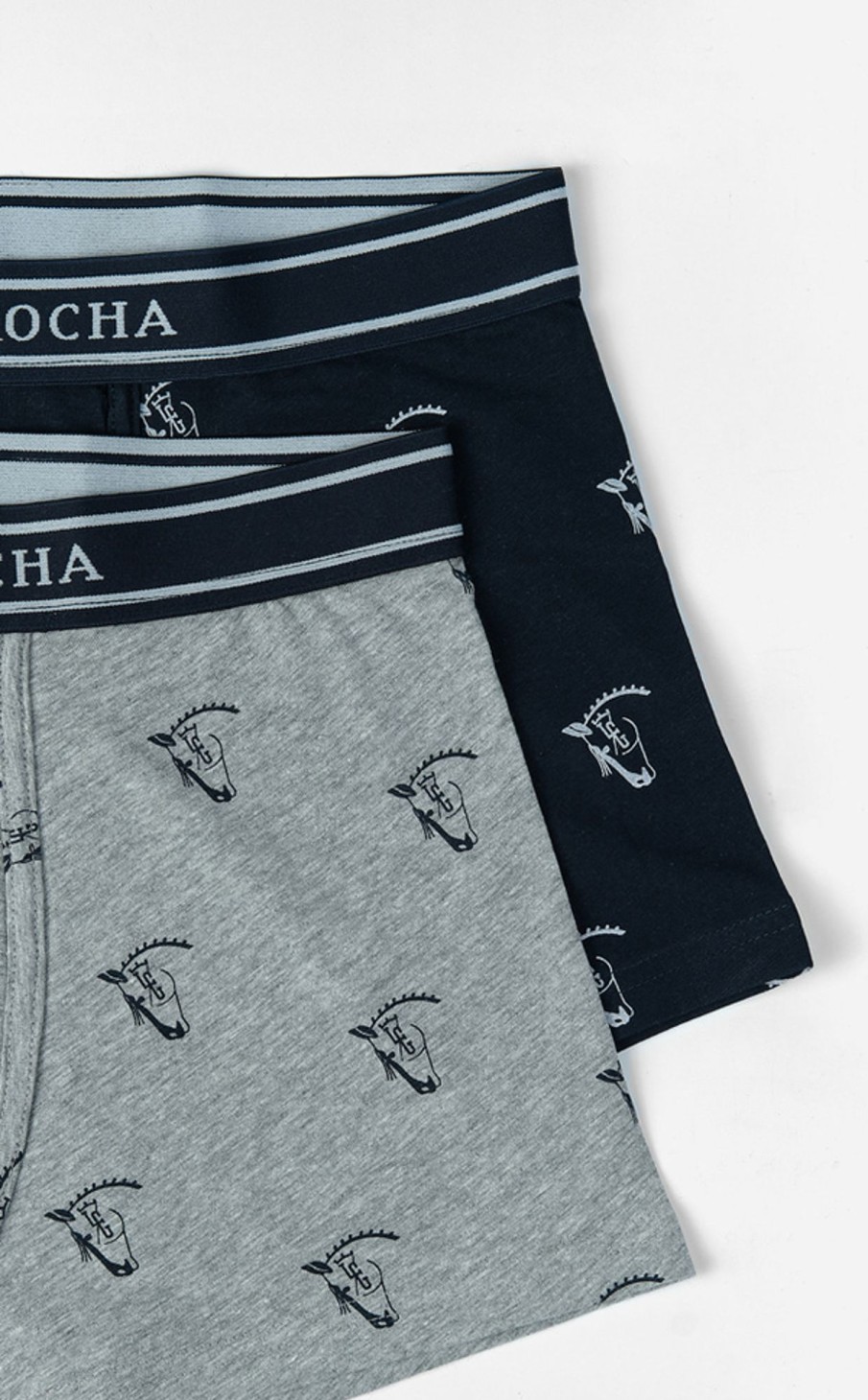 Ropa Interior Y Calcetines | La Garrocha Pack Boxer Brand | Gris + Marino